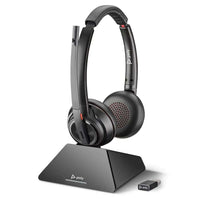 Poly Savi 8220 Stereo Headset on stand